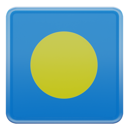 Palau Square Flag  3D Icon