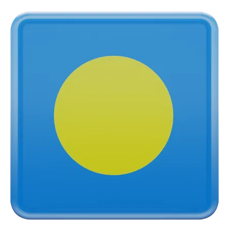 Palau Square Flag  3D Icon