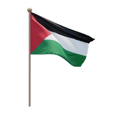 Palestine Flagpole 3D Illustration