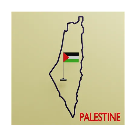Palestine map  3D Icon