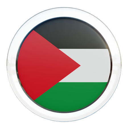 Palestine Round Flag 3D Icon