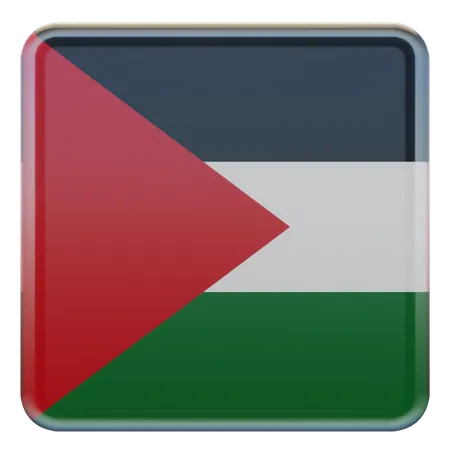 Palestine Square Flag 3D Icon