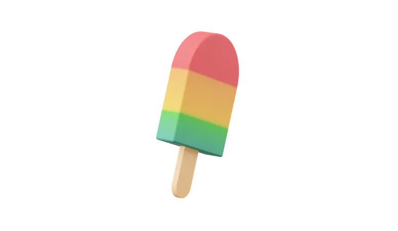 Paleta de helado tricolor  3D Illustration