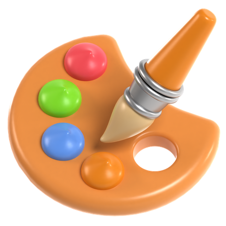 Palette et pinceau  3D Icon