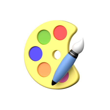 Palette und Pinsel  3D Icon