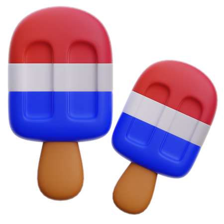 Palito de helado o paleta de arcoíris  3D Icon