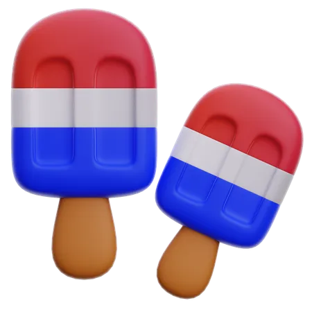 Palito de helado o paleta de arcoíris  3D Icon