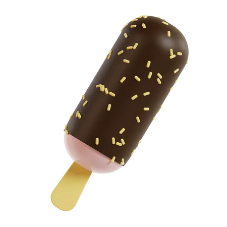 Palito de sorvete de chocolate  3D Icon