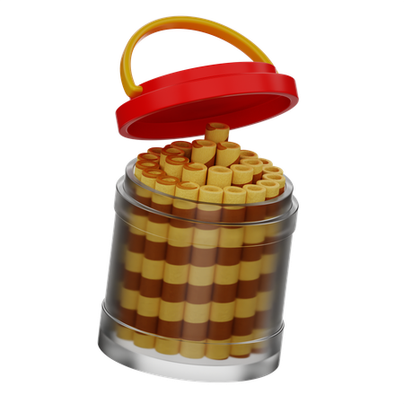 Palito de wafer de chocolate  3D Icon