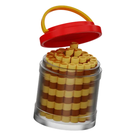 Palito de wafer de chocolate  3D Icon