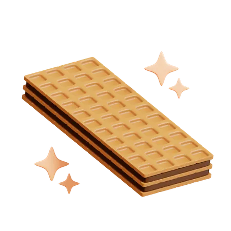 Waffle de chocolate  3D Icon