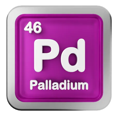 Palladium-Periodensystem  3D Icon