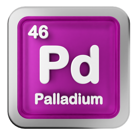 Palladium Periodic Table  3D Icon