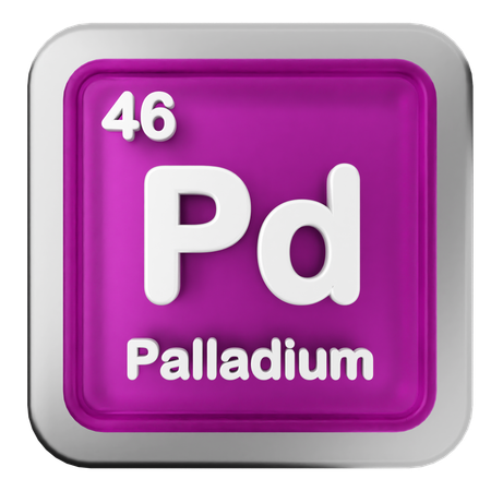 Tableau périodique du palladium  3D Icon