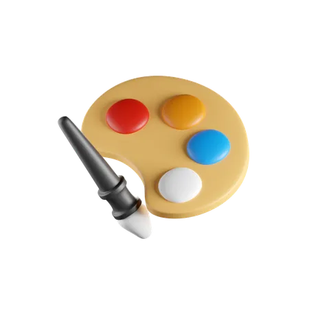 Pallette And Brush 3 D Icon 3D Icon