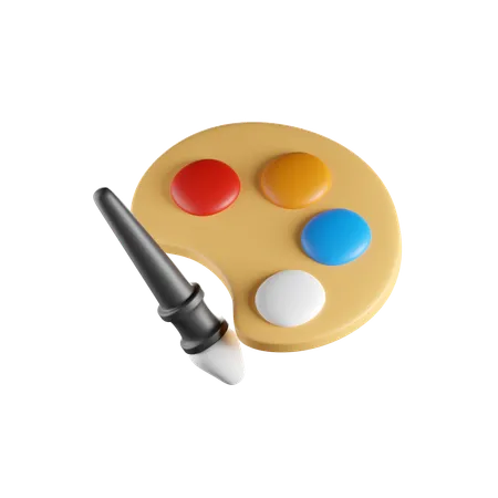 Pallette And Brush  3D Icon