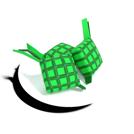 Palm Leaf Pouch 3D Illustration