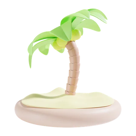 Palm Tree For Travel 3 D Illustration 3D Icon