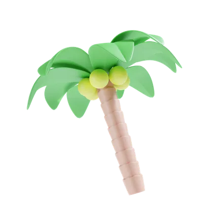 Palm Tree Beach 3 D Illustration 3D Icon