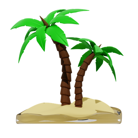 Palm Tree Island  3D Icon