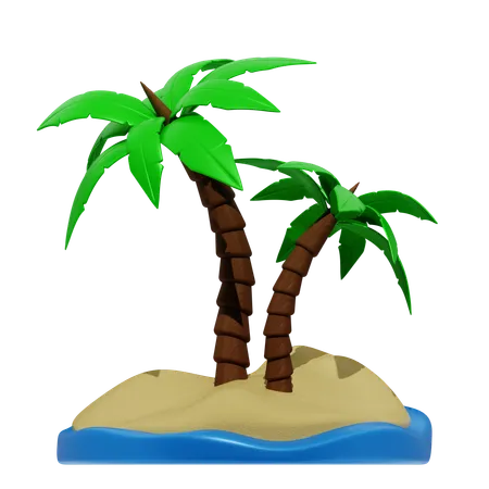 Palm Tree Island  3D Icon