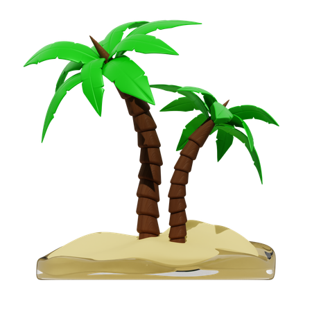 Palm Tree Island  3D Icon