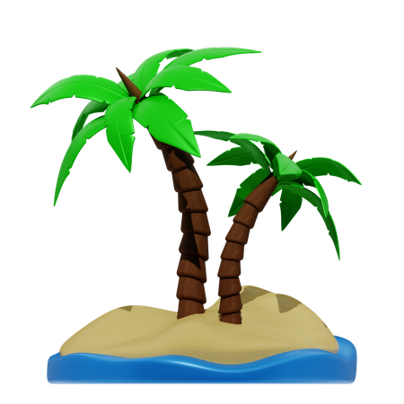 Palm Tree Island  3D Icon