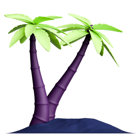 Palm Tree With Sand Ramadan Celebration  3D Icon