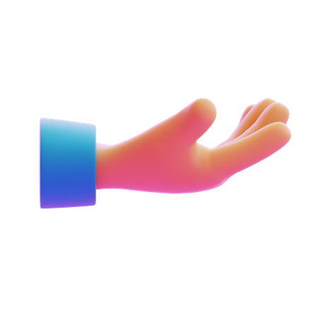 Palm Up Hand Gesture  3D Icon