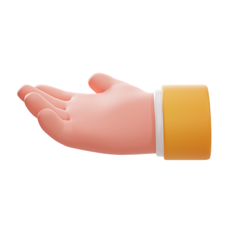Palm Up Hand Gesture  3D Icon