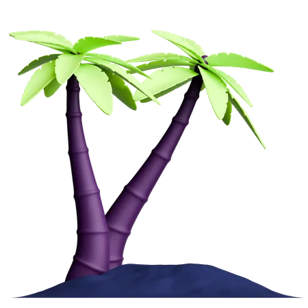 Palme mit Sand Ramadan Feier  3D Icon