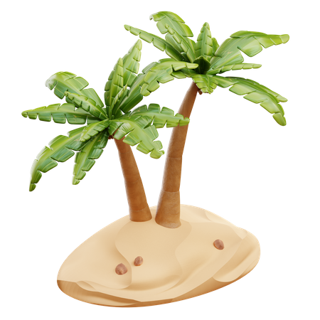 Desierto de palmeras datileras  3D Illustration
