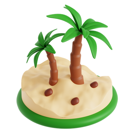 Desierto de palmeras datileras  3D Icon