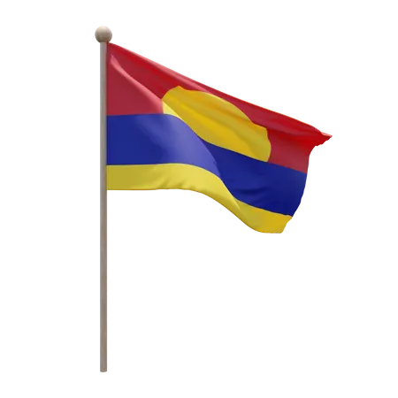 Palmyra Atoll Flagpole  3D Flag