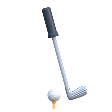 Palo de golf con pelota de golf  3D Icon