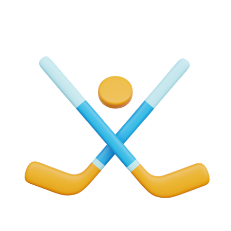 Palos de hockey sobre hielo  3D Icon