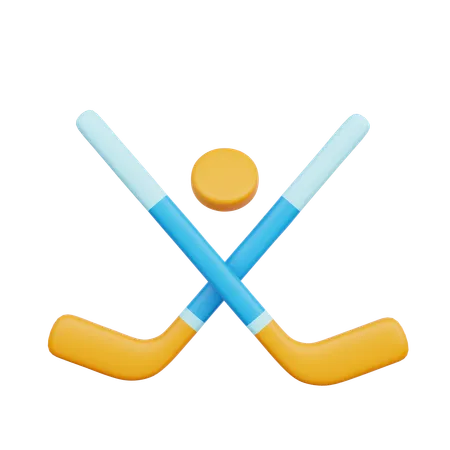 Palos de hockey sobre hielo  3D Icon