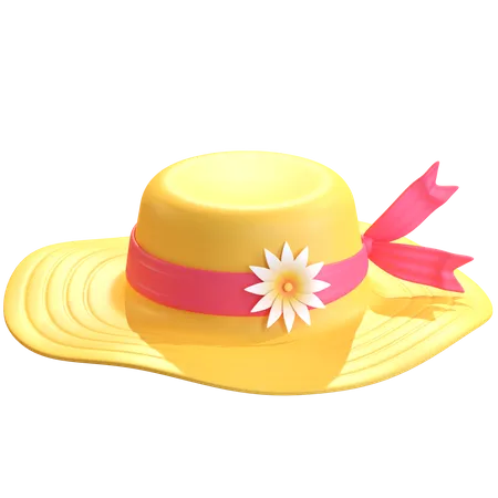 Summer Beach Vacation Hat Icon 3 D Illustration 3D Illustration