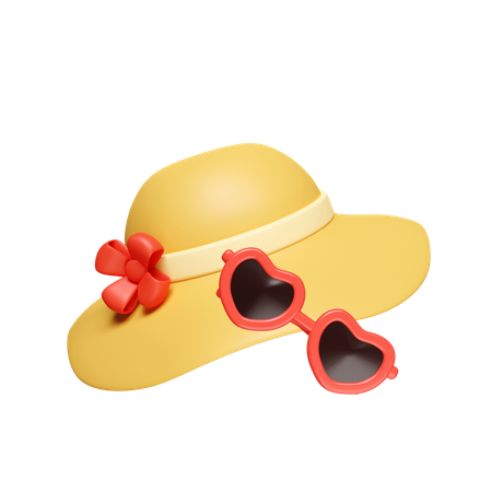 Pamela Hat And Sunglasses 3D Icon