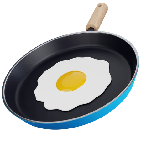 3 D Icon Illustration Frying Pan Is Cooking Eggs 3D Icon