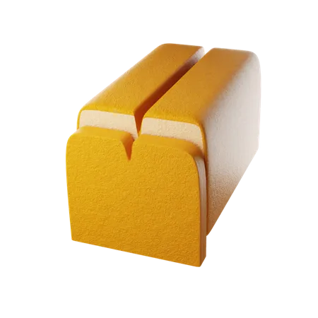 Pan blanco rebanado  3D Icon
