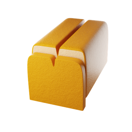 Pan blanco rebanado  3D Icon