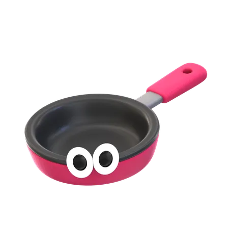 3 D Rendering Cartoon Icon Cooking Tool Series Pan 3D Icon