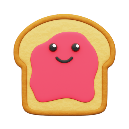 Pan con mermelada de fresa  3D Icon