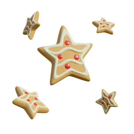 Pan de jengibre en forma de estrella  3D Illustration