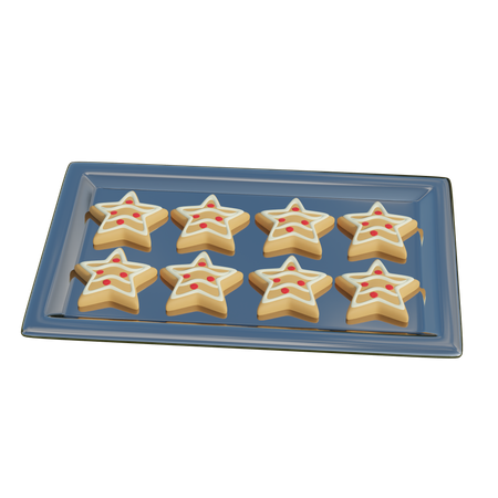 Pan de jengibre en forma de estrella  3D Illustration