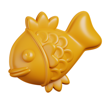 Pan con forma de pez  3D Icon