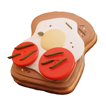 Pan tostado  3D Icon