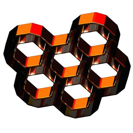 Forma abstracta de vidrio de panal de miel  3D Icon