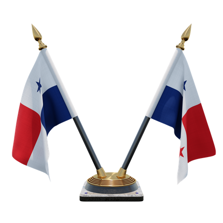 Panama Double (V) Desk Flag Stand 3D Icon